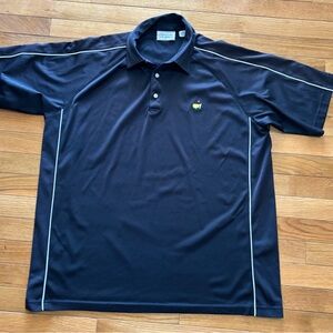 Masters Performance Men's Black Golf Polo Shirt XL 100% Polyester Short Sleeve
